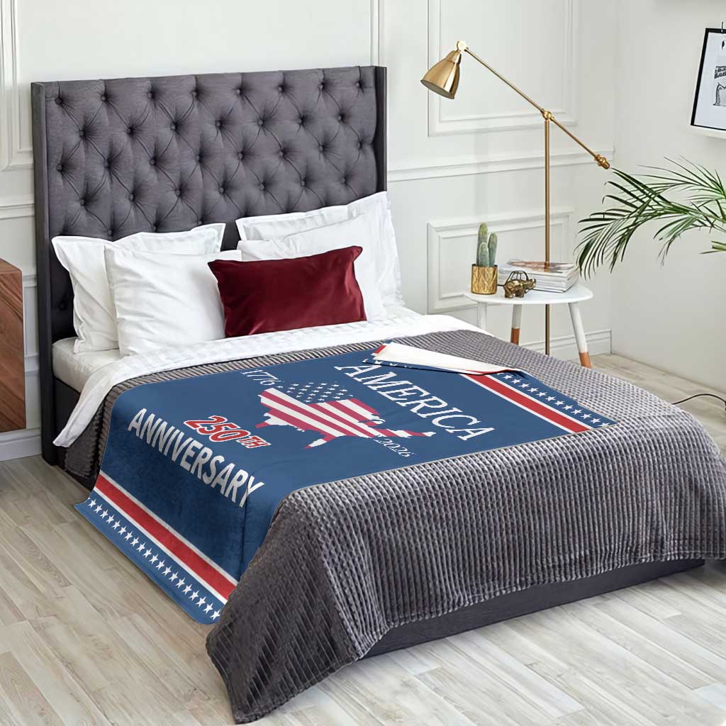 America 250th Anniversary 1776 2026 Patriotic USA Map Throw Blanket 250 Years of Freedom American Flag 4th of July Independence Celebration TS02 Print Your Wear