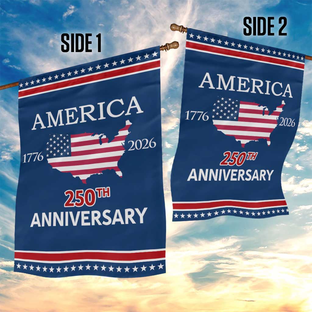 America 250th Anniversary 1776 2026 Patriotic USA Map Garden Flag 250 Years of Freedom American Flag 4th of July Independence Celebration TS02 Print Your Wear