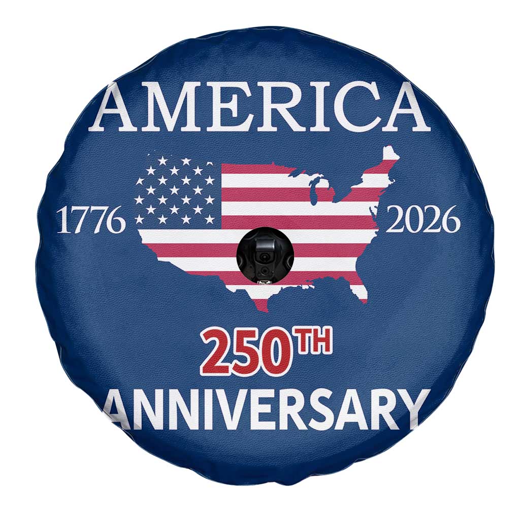 America 250th Anniversary 1776 2026 Patriotic USA Map Spare Tire Cover 250 Years of Freedom American Flag 4th of July Independence Celebration TS02 Print Your Wear