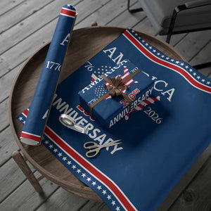 America 250th Anniversary 1776 2026 Patriotic USA Map Wrapping Paper Roll 250 Years of Freedom American Flag 4th of July Independence Celebration TS02 Print Your Wear