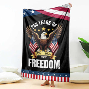 America 250th Anniversary 1776 2026 Patriotic Bald Eagle Throw Blanket 250 Years of Freedom 4th of July Independence Celebration TS02 Print Your Wear