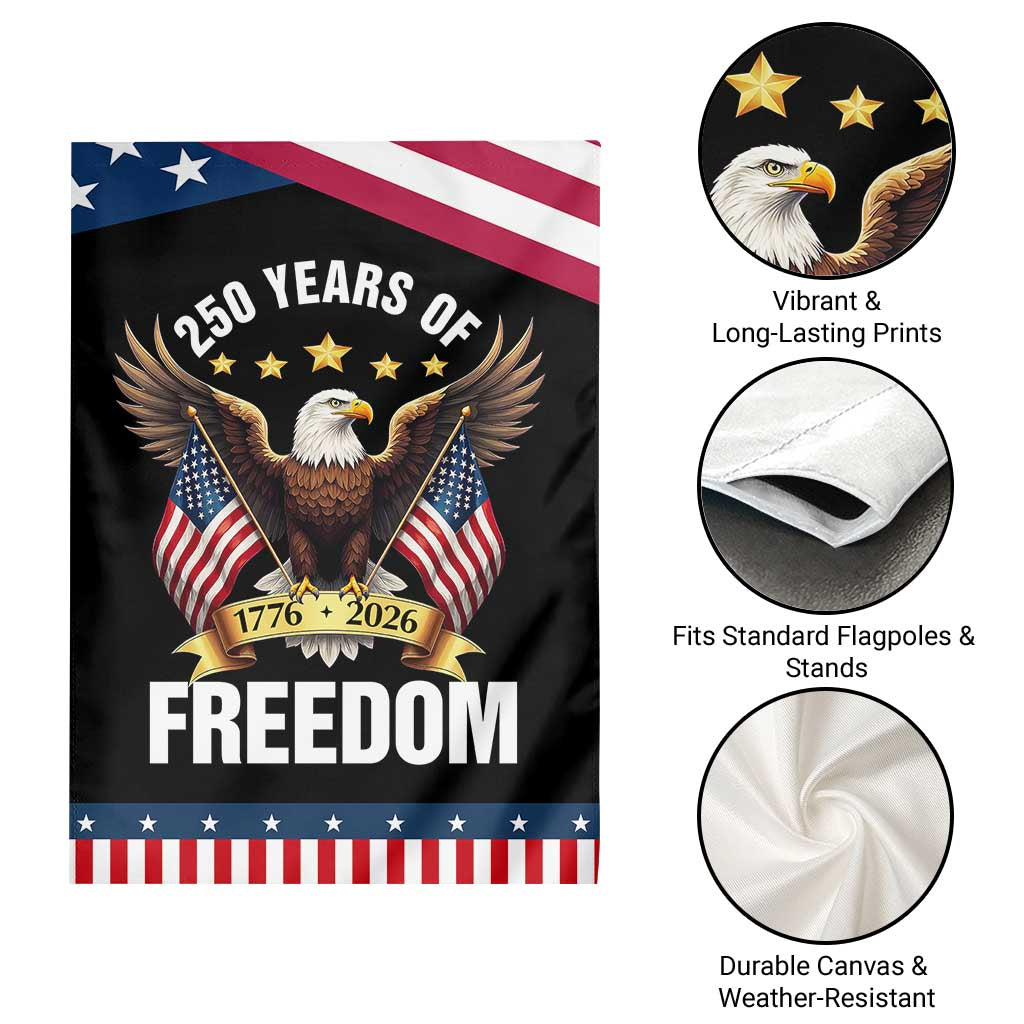 America 250th Anniversary 1776 2026 Patriotic Bald Eagle Garden Flag 250 Years of Freedom 4th of July Independence Celebration TS02 Print Your Wear