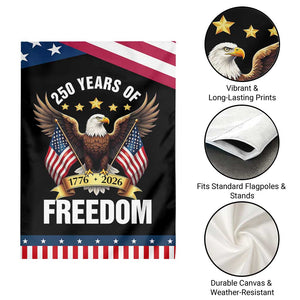 America 250th Anniversary 1776 2026 Patriotic Bald Eagle Garden Flag 250 Years of Freedom 4th of July Independence Celebration TS02 Print Your Wear