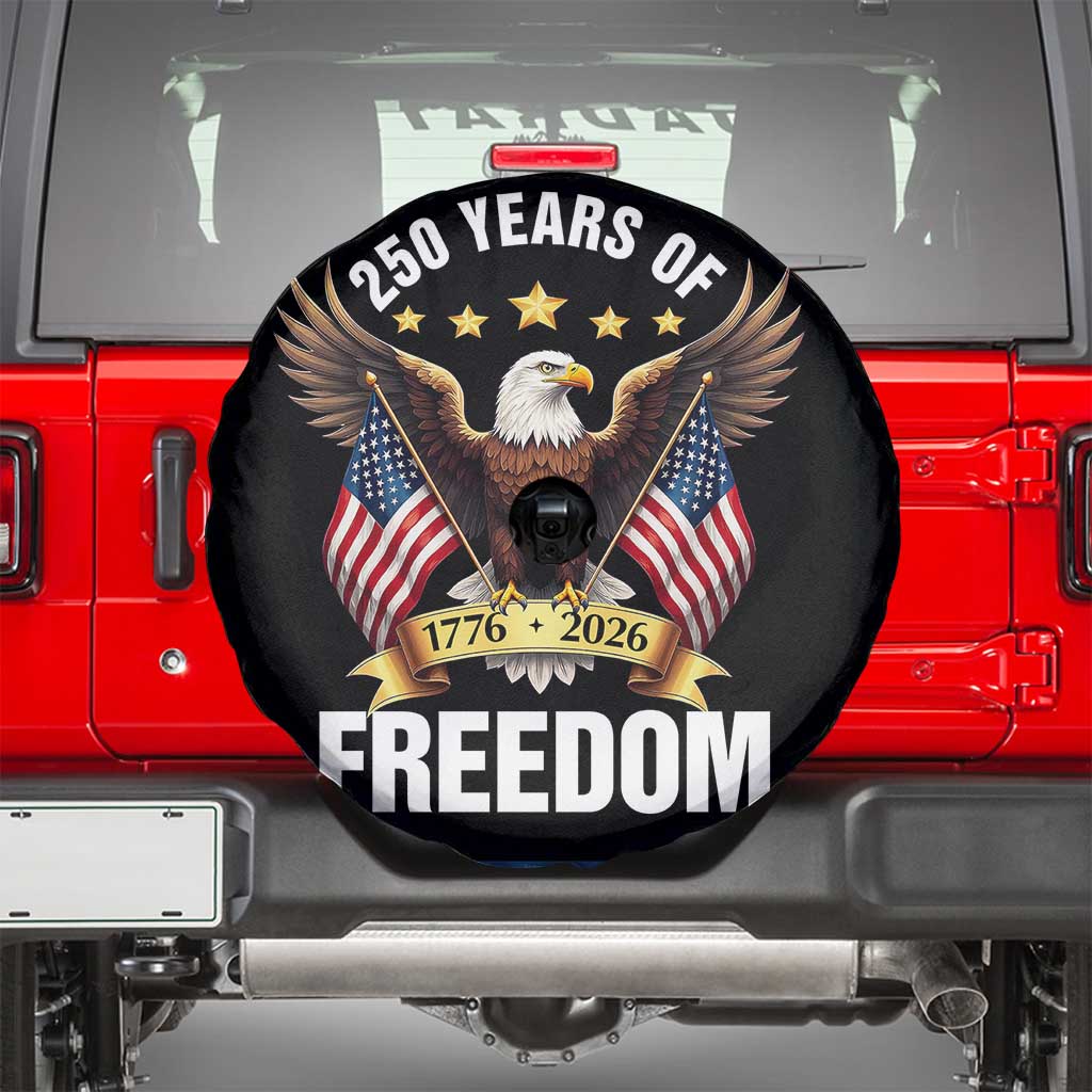 America 250th Anniversary 1776 2026 - Patriotic Bald Eagle - Spare Tire Cover TS02 Black Print Your Wear