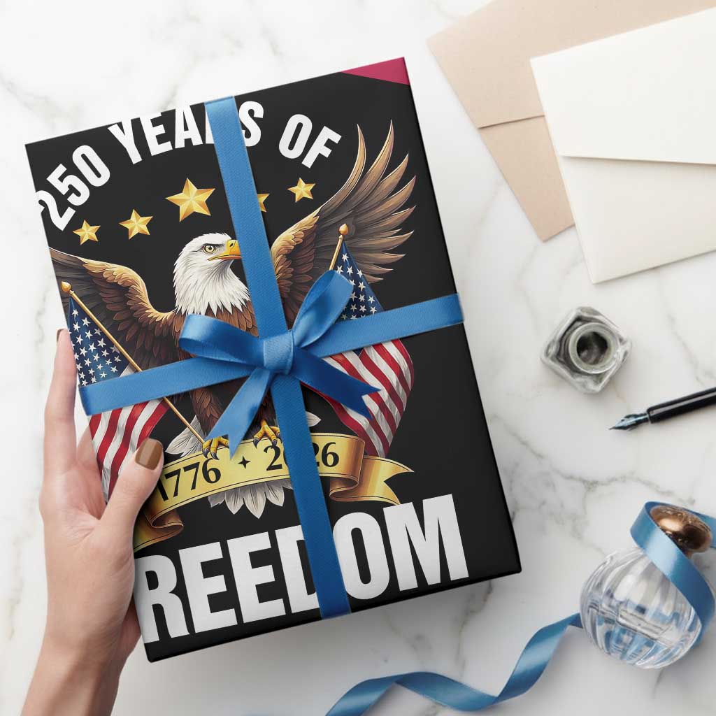 America 250th Anniversary 1776 2026 Patriotic Bald Eagle Wrapping Paper Roll 250 Years of Freedom 4th of July Independence Celebration TS02 Print Your Wear