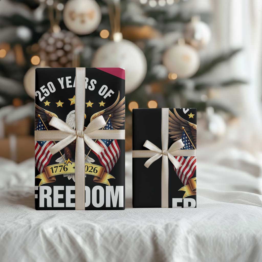 America 250th Anniversary 1776 2026 Patriotic Bald Eagle Wrapping Paper Roll 250 Years of Freedom 4th of July Independence Celebration TS02 Print Your Wear