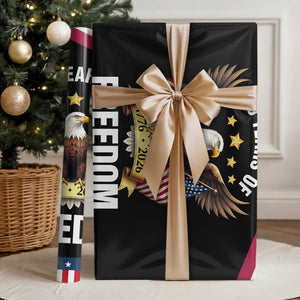 America 250th Anniversary 1776 2026 Patriotic Bald Eagle Wrapping Paper Roll 250 Years of Freedom 4th of July Independence Celebration TS02 Glossy Black Print Your Wear
