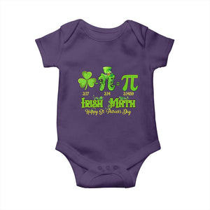 Funny Teacher St Patricks Day Baby Onesie Irish Math 3.14 Pi Shamrock Teacher Happy Day TS02 Purple Print Your Wear