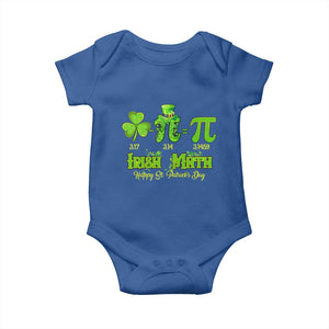 Funny Teacher St Patricks Day Baby Onesie Irish Math 3.14 Pi Shamrock Teacher Happy Day TS02 Royal Blue Print Your Wear