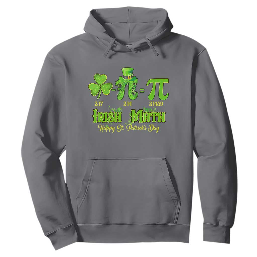 Funny Teacher St Patricks Day Hoodie Irish Math 3.14 Pi Shamrock Teacher Happy Day TS02 Charcoal Print Your Wear