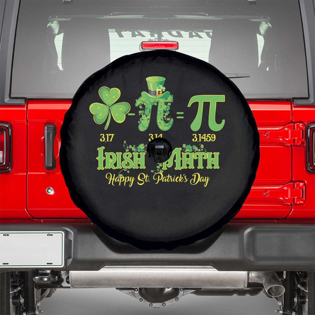 Funny Teacher St Patricks Day Spare Tire Cover Irish Math 3.14 Pi Shamrock Teacher Happy Day TS02 Black Print Your Wear