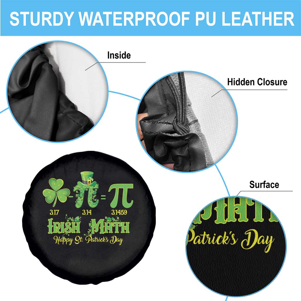 Funny Teacher St Patricks Day Spare Tire Cover Irish Math 3.14 Pi Shamrock Teacher Happy Day TS02 Print Your Wear