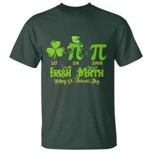Funny Teacher St Patricks Day T Shirt Irish Math 3.14 Pi Shamrock Teacher Happy Day TS02 Dark Forest Green Print Your Wear