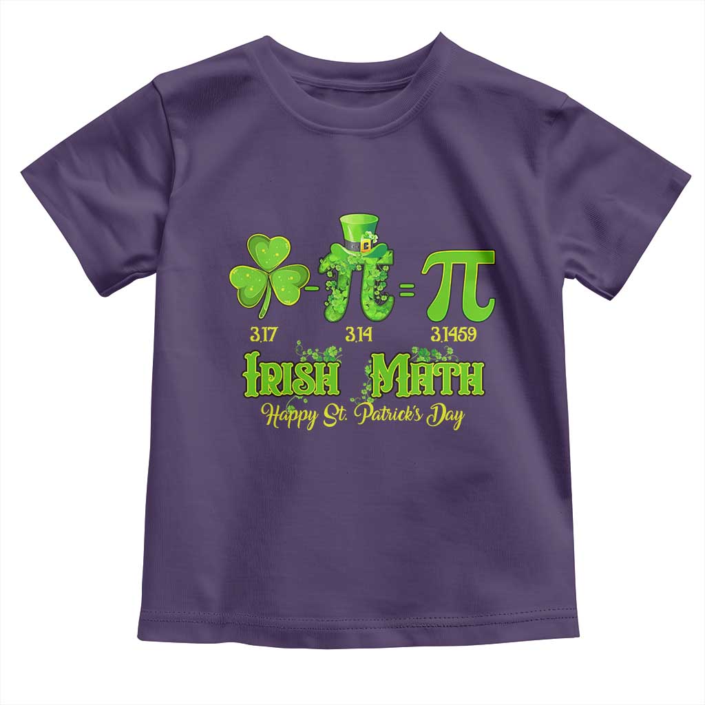 Funny Teacher St Patricks Day Toddler T Shirt Irish Math 3.14 Pi Shamrock Teacher Happy Day TS02 Purple Print Your Wear