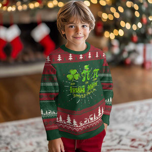 Funny Teacher St Patricks Day Knit Sweatshirt Irish Math 3.14 Pi Shamrock Teacher Happy Day TS02 Christmas Print Your Wear