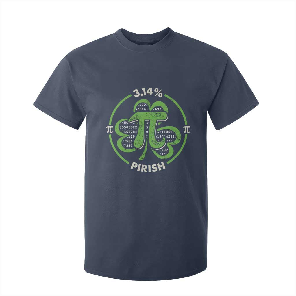 Funny Teacher St Patricks Day T Shirt For Kid Pi Day 3.14 Irish Funny Pirish Math Number Pi TS02 Navy Print Your Wear