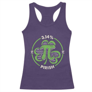 Funny Teacher St Patricks Day Racerback Tank Top Pi Day 3.14 Irish Funny Pirish Math Number Pi TS02 Purple Print Your Wear