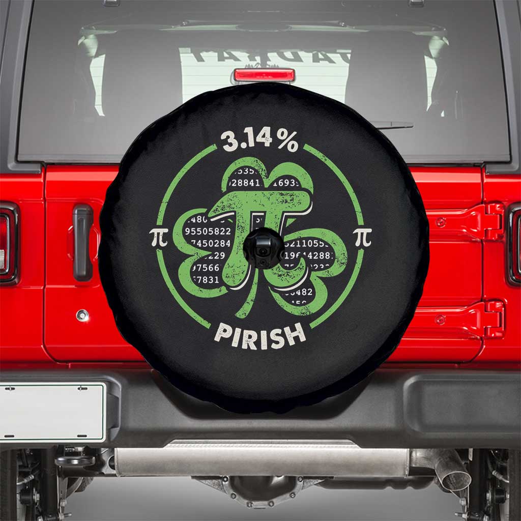 Funny Teacher St Patricks Day Spare Tire Cover Pi Day 3.14 Irish Funny Pirish Math Number Pi TS02 Black Print Your Wear