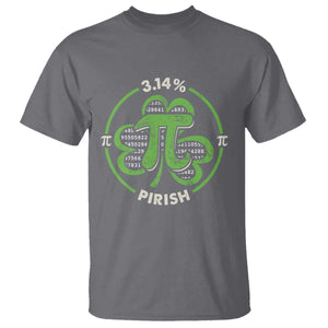 Funny Teacher St Patricks Day T Shirt Pi Day 3.14 Irish Funny Pirish Math Number Pi TS02 Charcoal Print Your Wear
