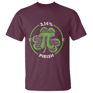 Funny Teacher St Patricks Day T Shirt Pi Day 3.14 Irish Funny Pirish Math Number Pi TS02 Maroon Print Your Wear
