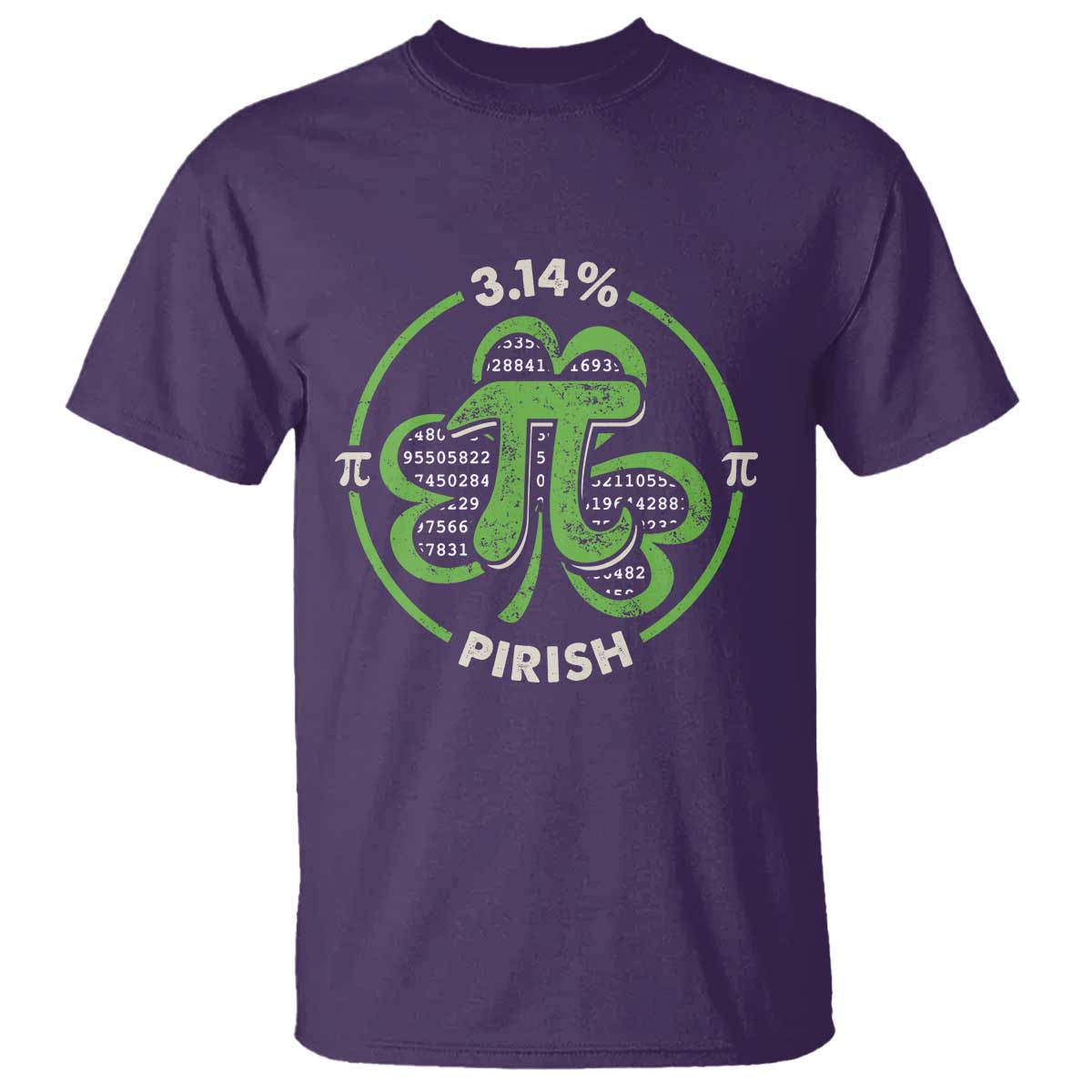 Funny Teacher St Patricks Day T Shirt Pi Day 3.14 Irish Funny Pirish Math Number Pi TS02 Purple Print Your Wear