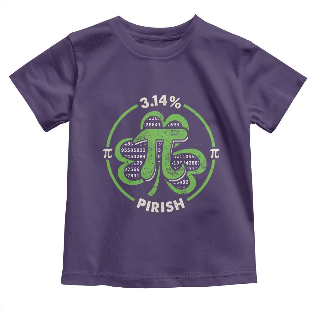 Funny Teacher St Patricks Day Toddler T Shirt Pi Day 3.14 Irish Funny Pirish Math Number Pi TS02 Purple Print Your Wear