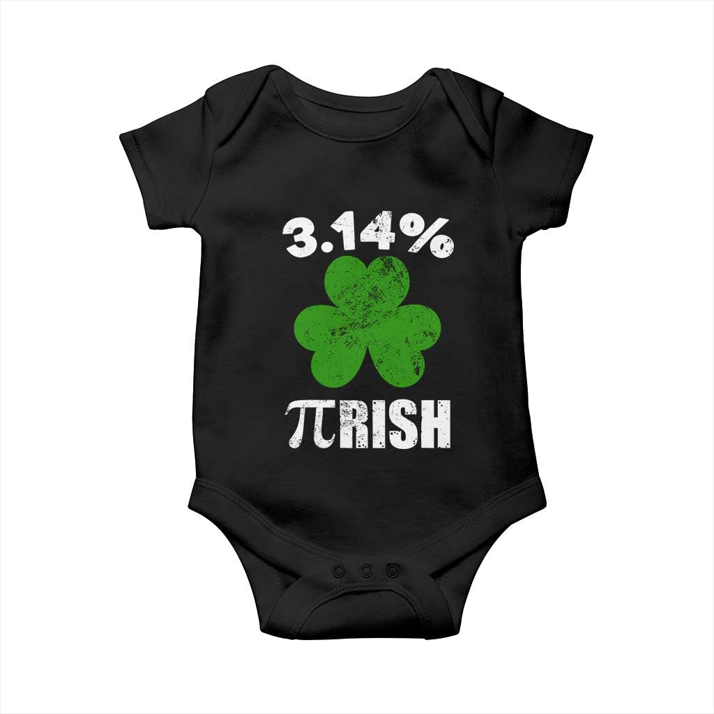 Funny Number Pi St Patricks Day Baby Onesie 3.14% Pi-rish Irish Funny Math Pi Day Shamrock TS02 Black Print Your Wear