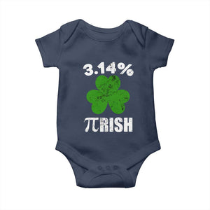 Funny Number Pi St Patricks Day Baby Onesie 3.14% Pi-rish Irish Funny Math Pi Day Shamrock TS02 Navy Print Your Wear