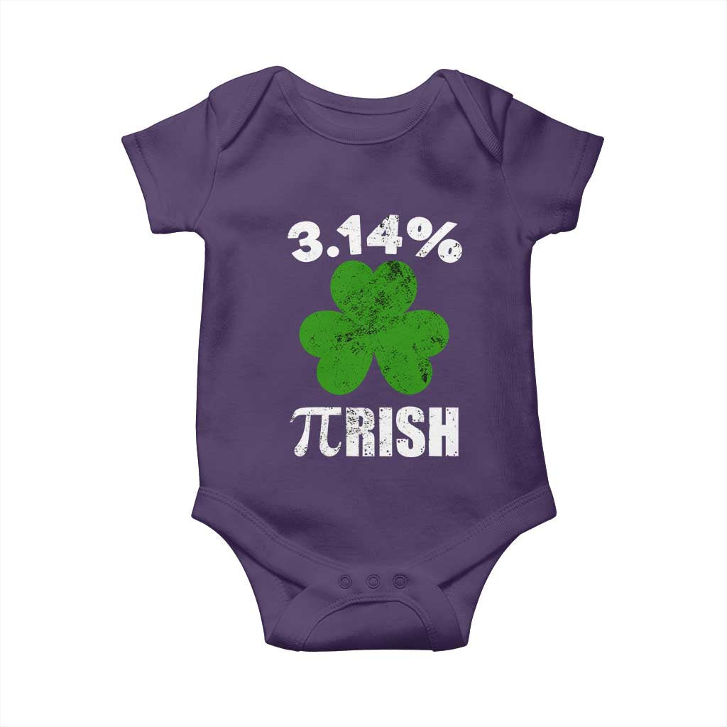 Funny Number Pi St Patricks Day Baby Onesie 3.14% Pi-rish Irish Funny Math Pi Day Shamrock TS02 Purple Print Your Wear