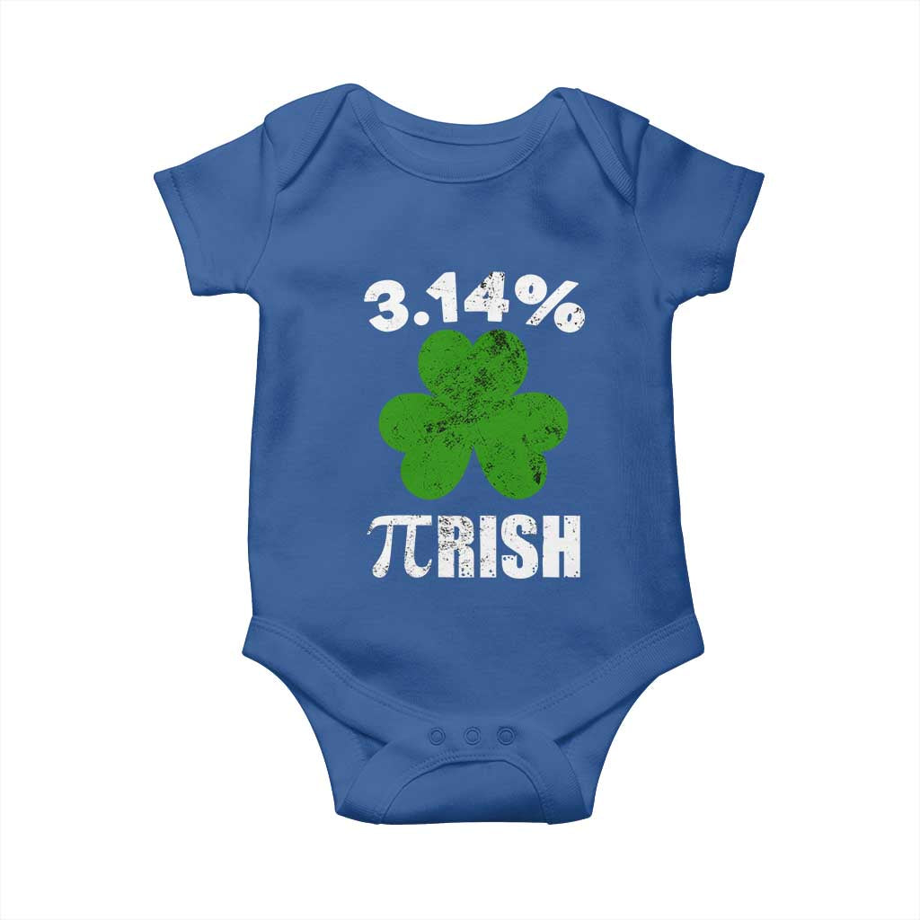 Funny Number Pi St Patricks Day Baby Onesie 3.14% Pi-rish Irish Funny Math Pi Day Shamrock TS02 Royal Blue Print Your Wear