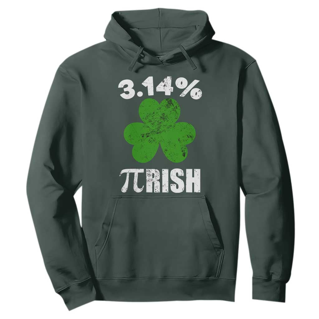 Funny Number Pi St. Patricks Day Hoodie 3.14% Pi-rish Irish Funny Math Pi Day Shamrock TS02 Dark Forest Green Printyourwear