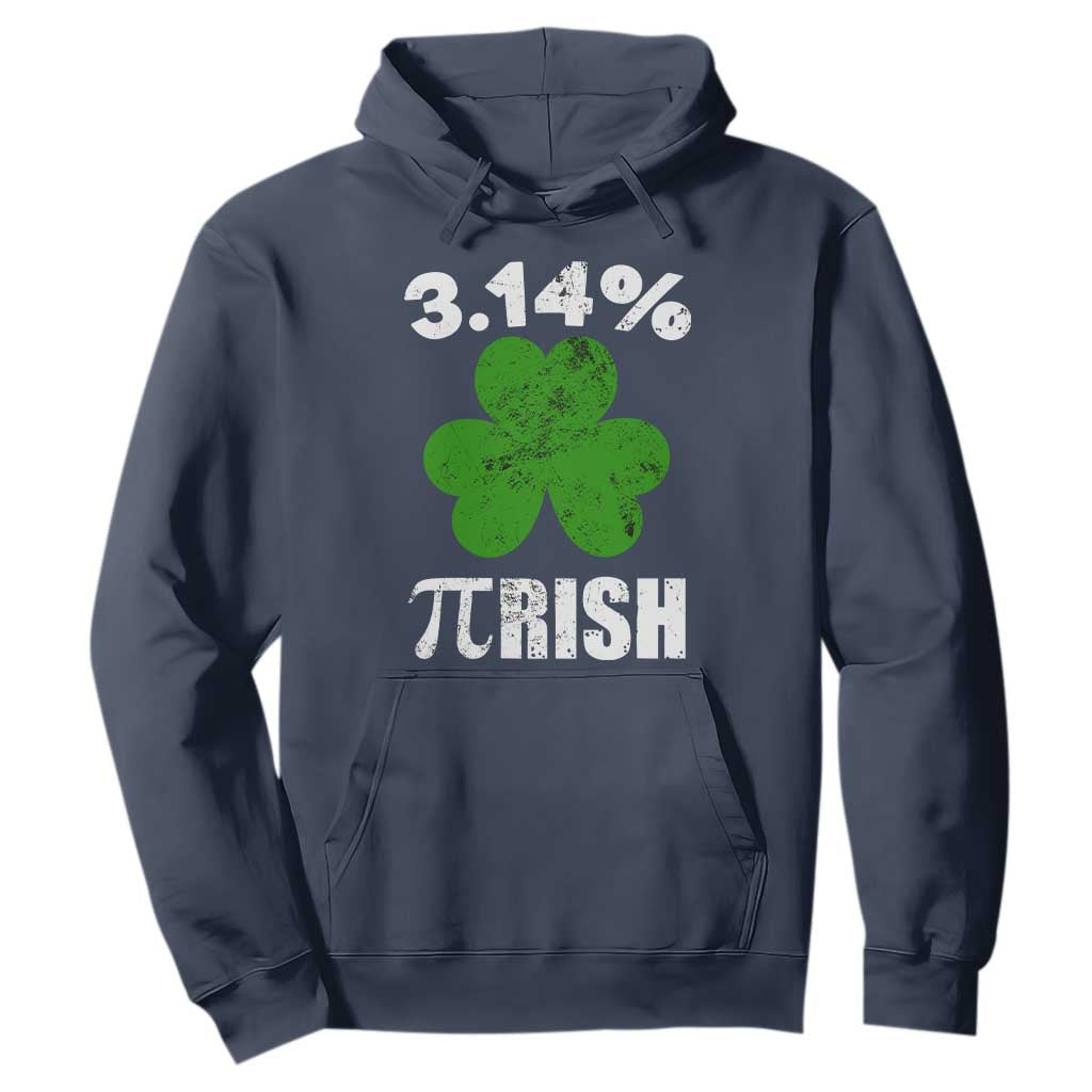 Funny Number Pi St. Patricks Day Hoodie 3.14% Pi-rish Irish Funny Math Pi Day Shamrock TS02 Navy Printyourwear