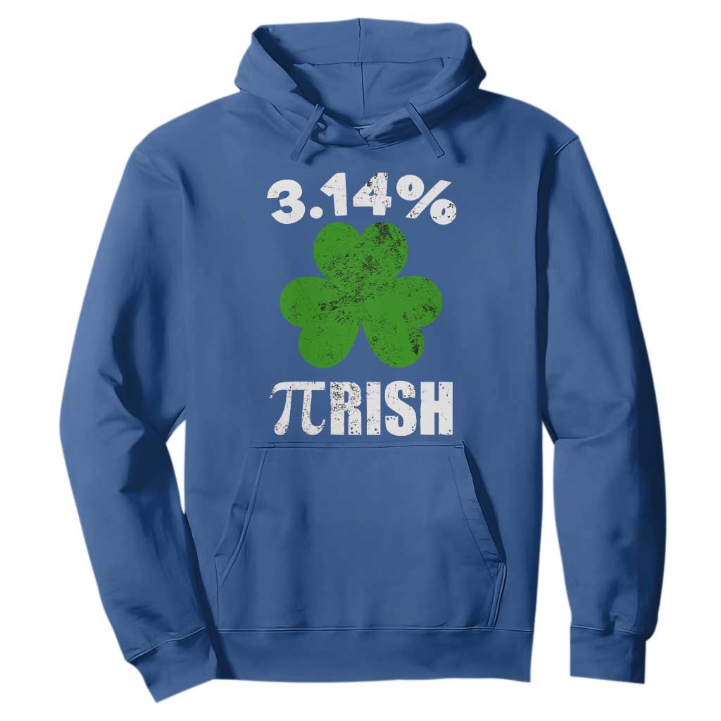 Funny Number Pi St. Patricks Day Hoodie 3.14% Pi-rish Irish Funny Math Pi Day Shamrock TS02 Royal Blue Printyourwear