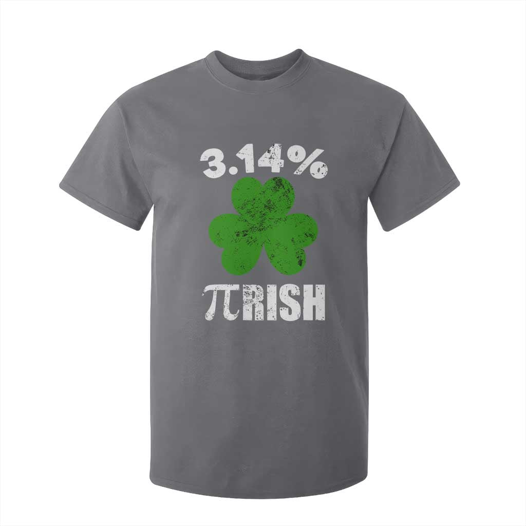 Funny Number Pi St Patricks Day T Shirt For Kid 3.14% Pi-rish Irish Funny Math Pi Day Shamrock TS02 Charcoal Print Your Wear