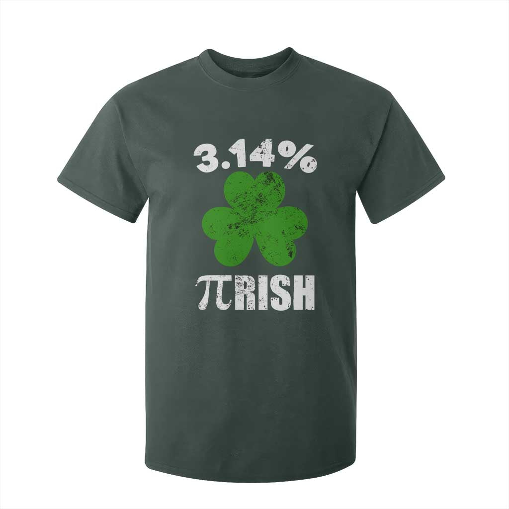 Funny Number Pi St Patricks Day T Shirt For Kid 3.14% Pi-rish Irish Funny Math Pi Day Shamrock TS02 Dark Forest Green Print Your Wear