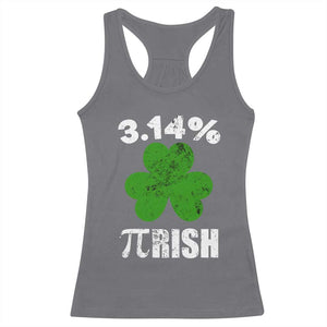 Funny Number Pi St Patricks Day Racerback Tank Top 3.14% Pi-rish Irish Funny Math Pi Day Shamrock TS02 Charcoal Print Your Wear