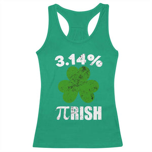 Funny Number Pi St Patricks Day Racerback Tank Top 3.14% Pi-rish Irish Funny Math Pi Day Shamrock TS02 Irish Green Print Your Wear