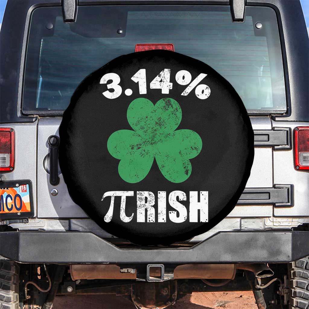 Funny Number Pi St Patricks Day Spare Tire Cover 3.14% Pi-rish Irish Funny Math Pi Day Shamrock TS02 No hole Black Print Your Wear