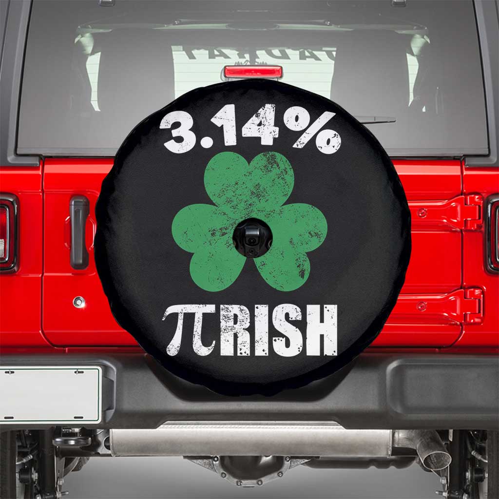 Funny Number Pi St Patricks Day Spare Tire Cover 3.14% Pi-rish Irish Funny Math Pi Day Shamrock TS02 Black Print Your Wear