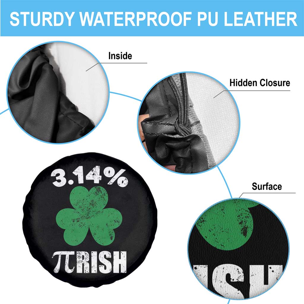 Funny Number Pi St Patricks Day Spare Tire Cover 3.14% Pi-rish Irish Funny Math Pi Day Shamrock TS02 Print Your Wear