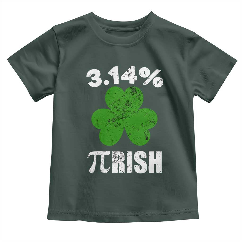 Funny Number Pi St Patricks Day Toddler T Shirt 3.14% Pi-rish Irish Funny Math Pi Day Shamrock TS02 Dark Forest Green Print Your Wear