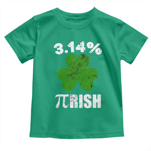 Funny Number Pi St Patricks Day Toddler T Shirt 3.14% Pi-rish Irish Funny Math Pi Day Shamrock TS02 Irish Green Print Your Wear