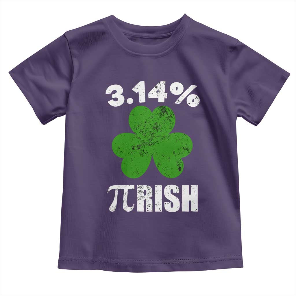 Funny Number Pi St Patricks Day Toddler T Shirt 3.14% Pi-rish Irish Funny Math Pi Day Shamrock TS02 Purple Print Your Wear