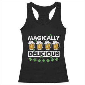 Funny St Patricks Day Drinking Racerback Tank Top Magically Delicious Beers Lovers TS02 Black Print Your Wear
