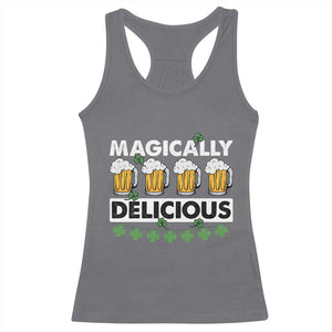 Funny St Patricks Day Drinking Racerback Tank Top Magically Delicious Beers Lovers TS02 Charcoal Print Your Wear