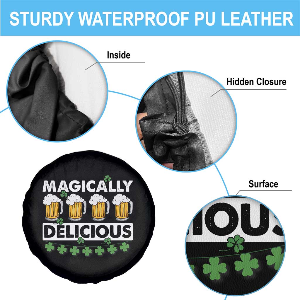 Funny St Patricks Day Drinking Spare Tire Cover Magically Delicious Beers Lovers TS02 Print Your Wear