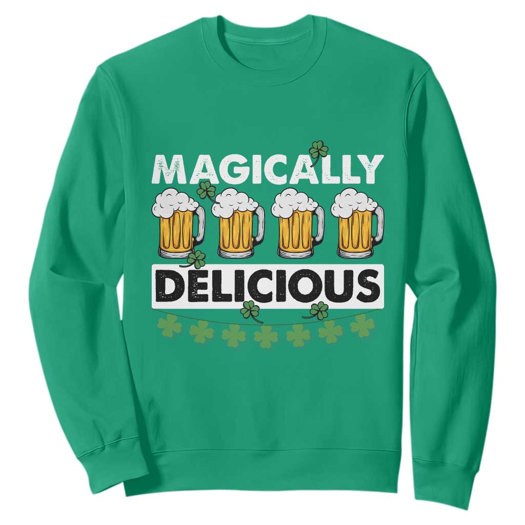 Funny St. Patricks Day Drinking Sweatshirt Magically Delicious Beers Lovers TS02 Irish Green Printyourwear