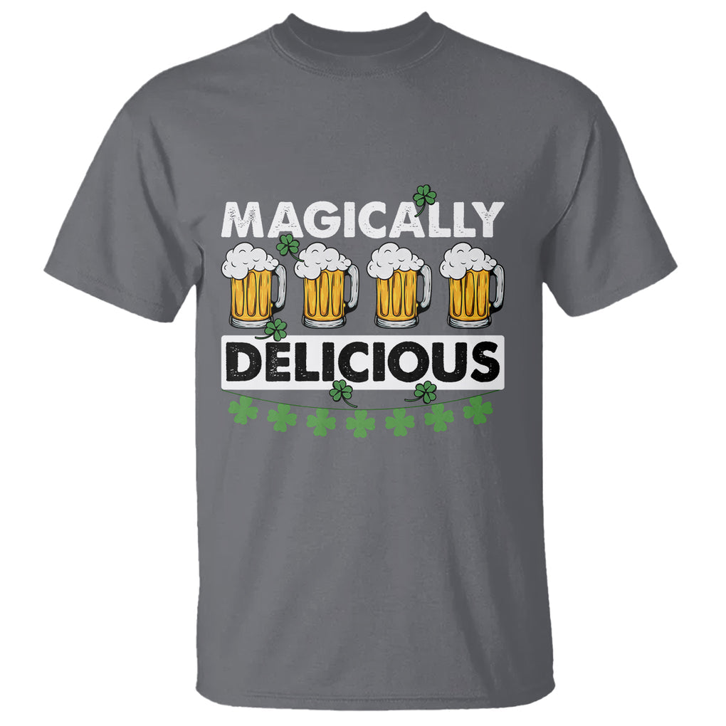 Funny St. Patricks Day Drinking T Shirt Magically Delicious Beers Lovers TS02 Charcoal Printyourwear