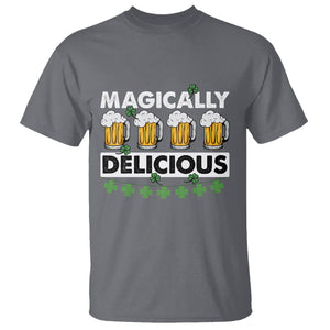 Funny St. Patricks Day Drinking T Shirt Magically Delicious Beers Lovers TS02 Charcoal Printyourwear