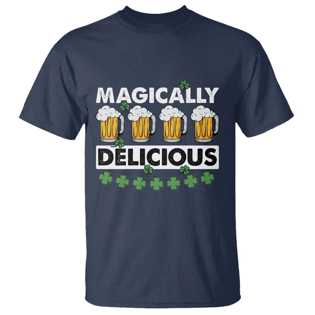 Funny St. Patricks Day Drinking T Shirt Magically Delicious Beers Lovers TS02 Navy Printyourwear